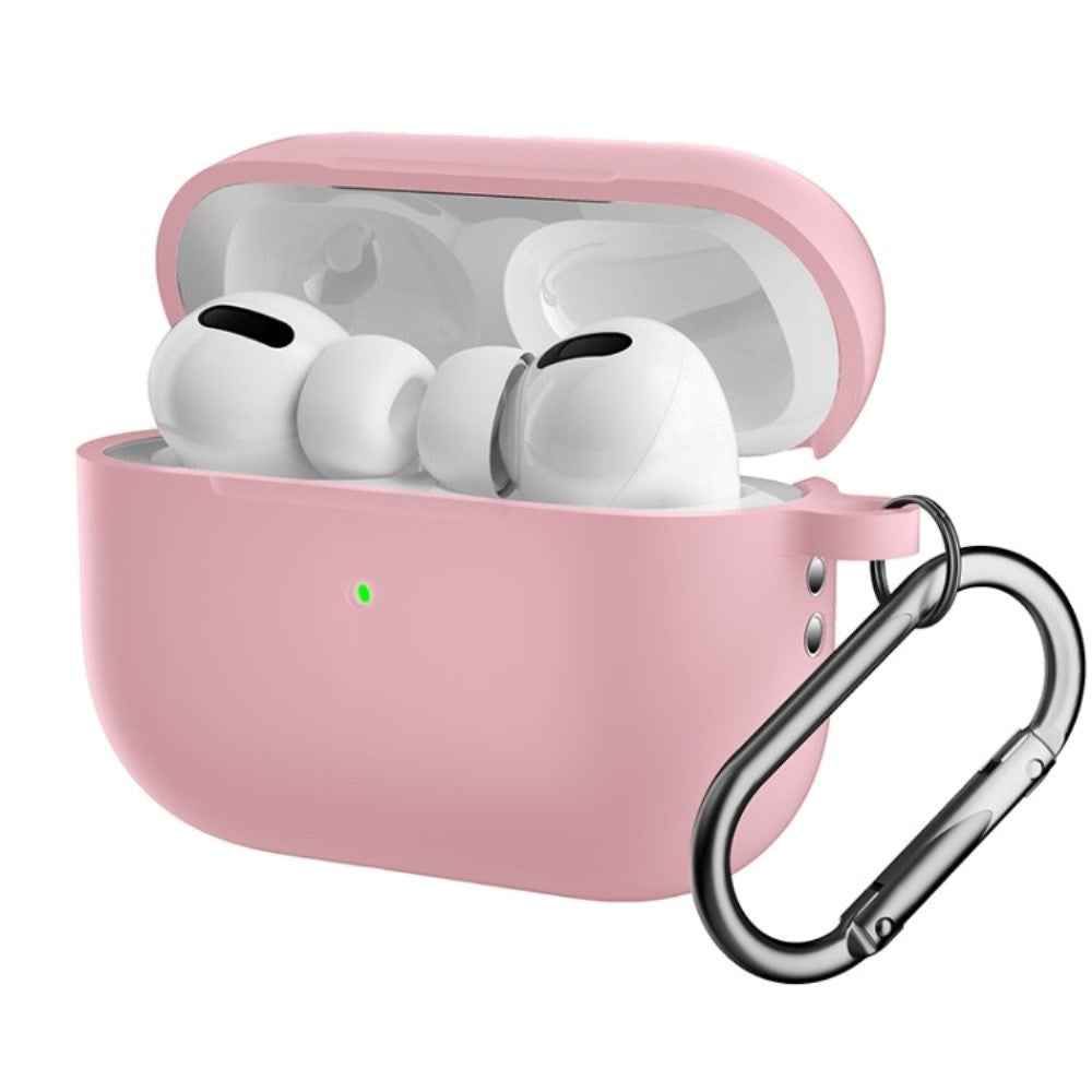 Apple Airpods Pro 2nd Gen (2022) Silikone Cover m. Hage - Lyserød