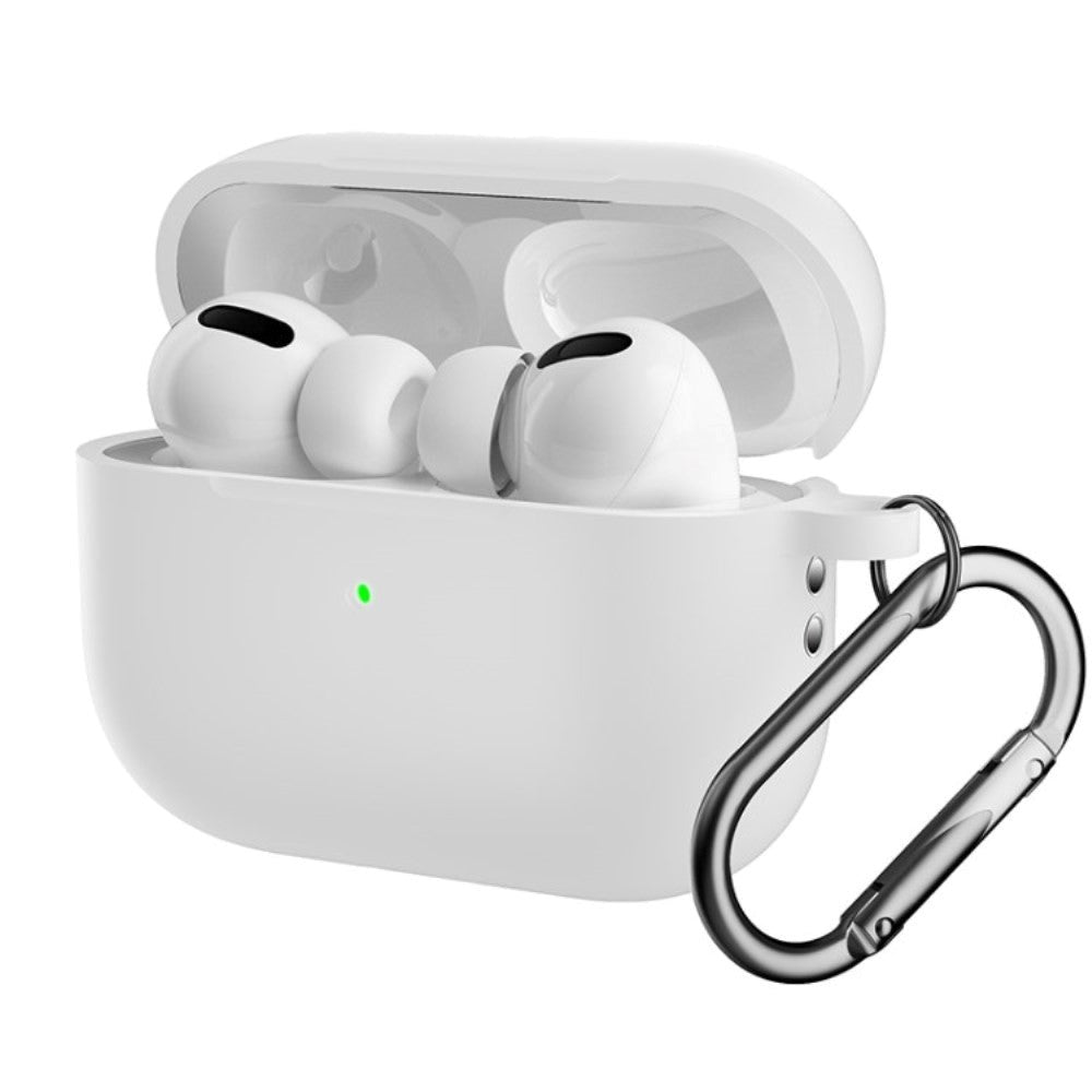 Apple Airpods Pro 2nd Gen (2022) Silikone Cover m. Hage - Hvid