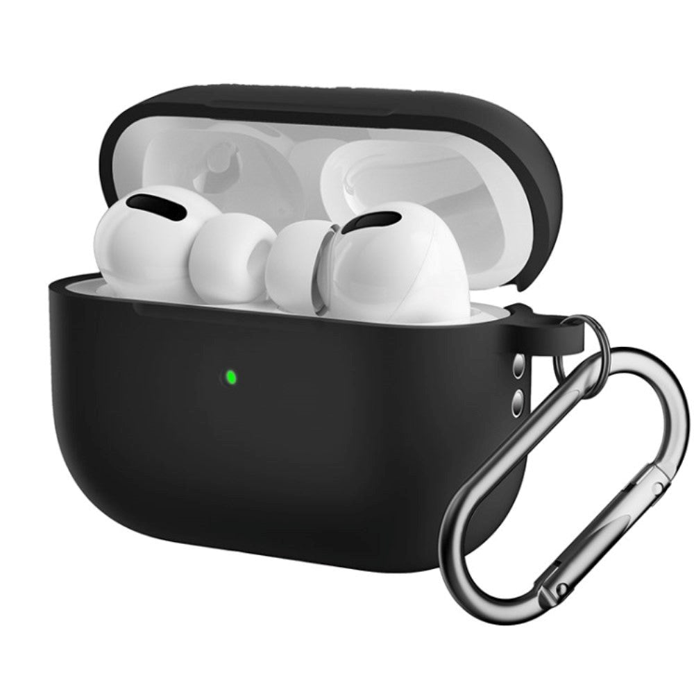 Apple Airpods Pro 2nd Gen (2022) Silikone Cover m. Hage - Sort