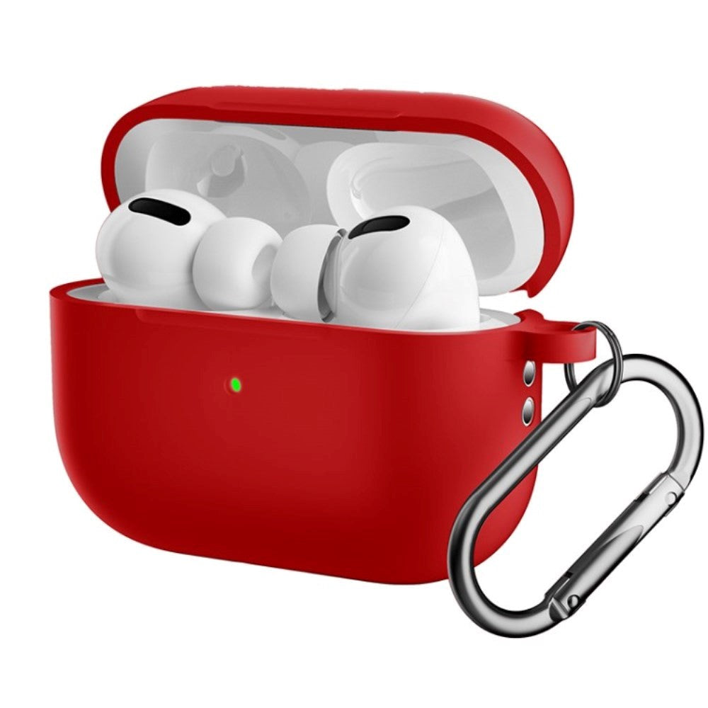 Apple Airpods Pro 2nd Gen (2022) Silikone Cover m. Hage - Rød