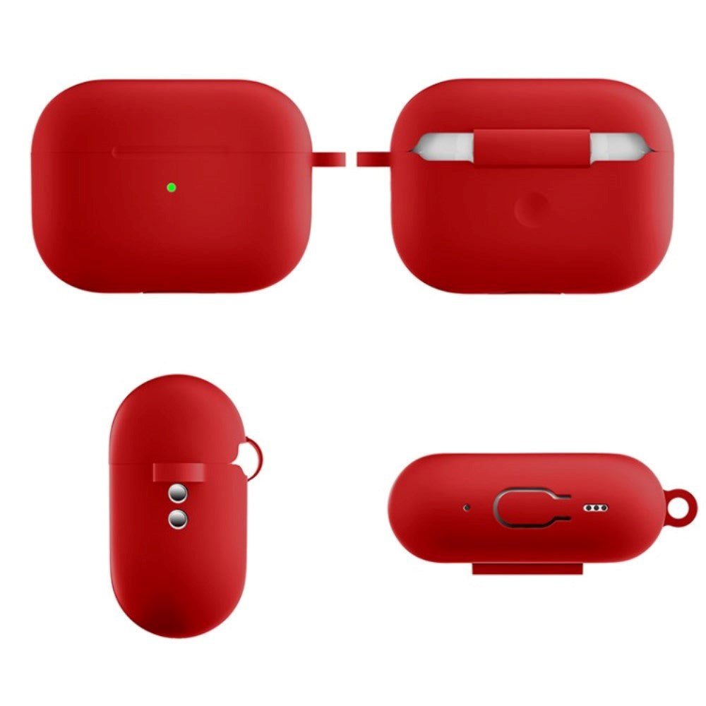 Apple Airpods Pro 2nd Gen (2022) Silikone Cover m. Hage - Rød