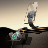 Baseus Magnetisk Mobilholder til Bil - Trådløs Opladning - Instrumentbræt - MagSafe Kompatibel - Sort