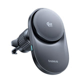 Baseus Magnetisk Mobilholder til Bil til Ventilationsristen - Trådløs Opladning - Blæser - MagSafe Kompatibel - Sort