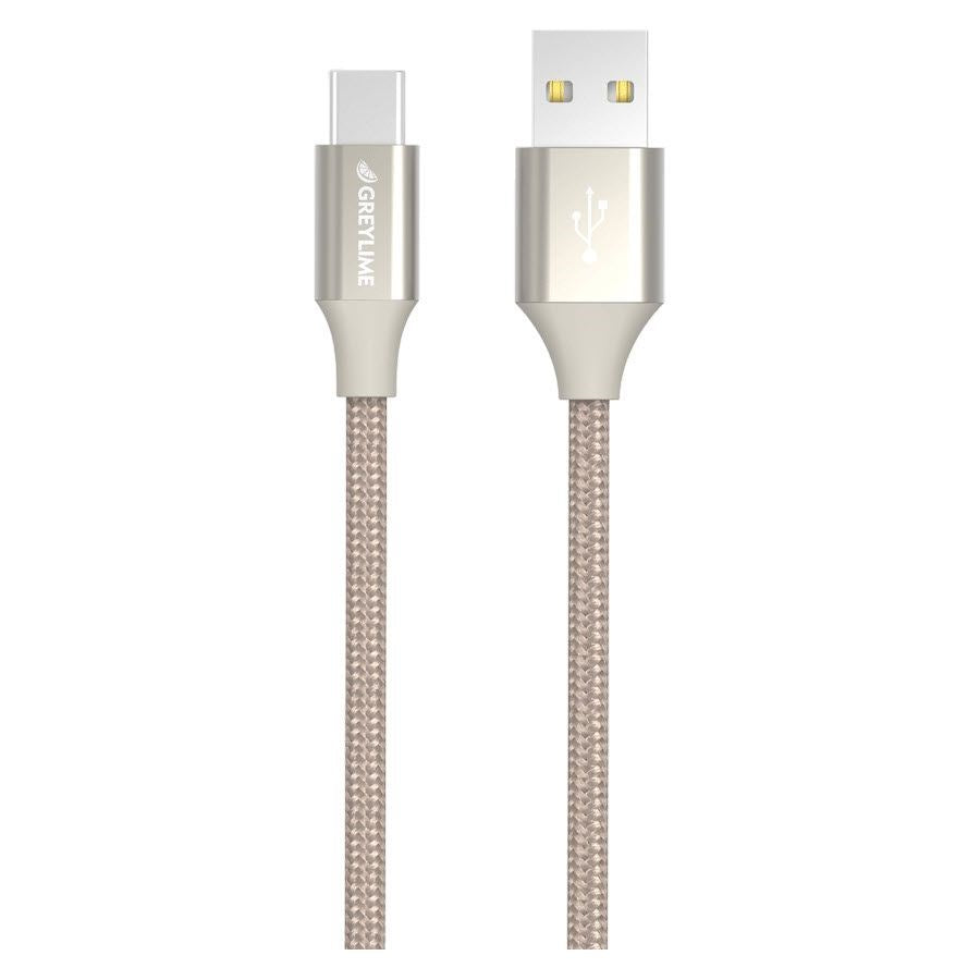 GreyLime Braided (3A/15W) USB-C Kabel 1 meter - Beige