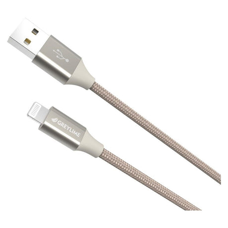 GreyLime Braided USB-A til Lightning Kabel 1 meter - Beige