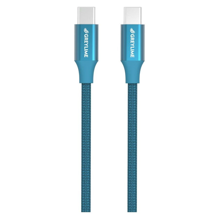 GreyLime Braided USB-C til USB-C Kabel 1 meter - Blå