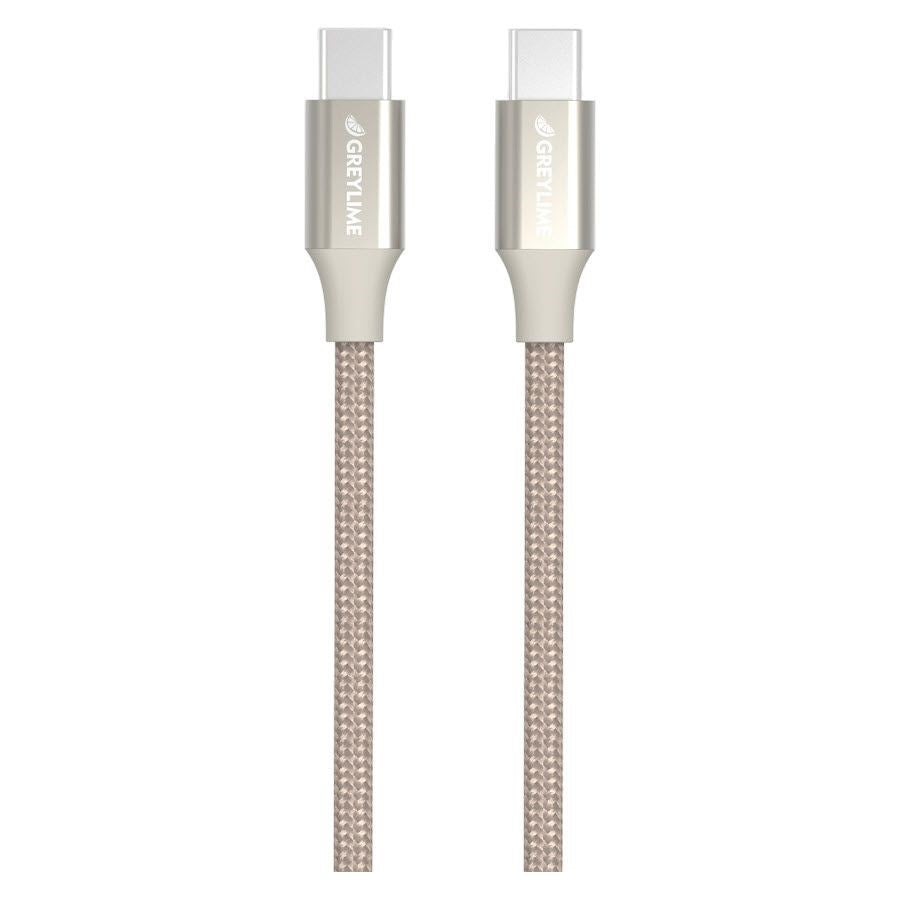 GreyLime Braided USB-C til USB-C Kabel 2 meter - Beige