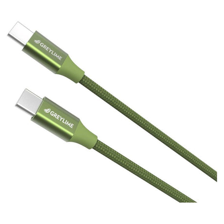 GreyLime Braided USB-C til USB-C Kabel 2 meter - Grøn