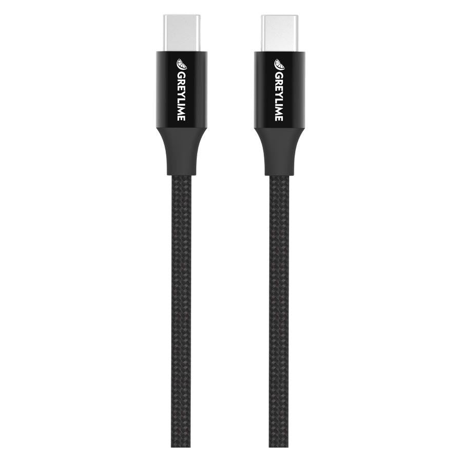 GreyLime Braided USB-C til USB-C Kabel 2 meter - Sort