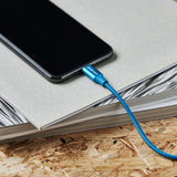 GreyLime 18W Braided USB-C til Lightning Kabel 2 meter - Blå