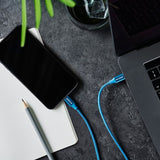 GreyLime 18W Braided USB-C til Lightning Kabel 2 meter - Blå