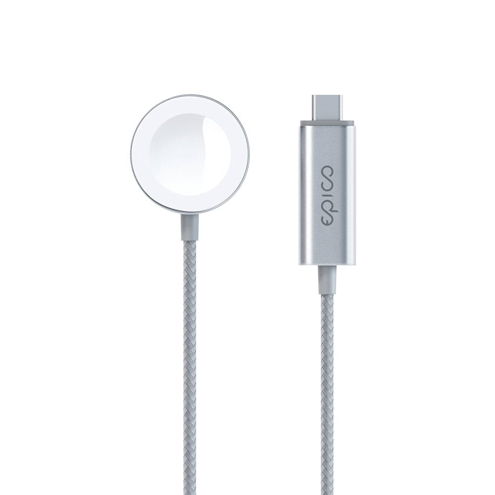 Epico Apple Watch 3W Magnetisk Opladerkabel m. USB-C 120cm. - Sølv