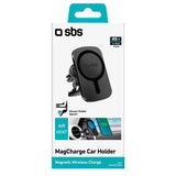 SBS MagCharge Mobilholder til Bilens Ventilation m. Trådløs Opladning 15W - MagSafe Kompatibel - Sort