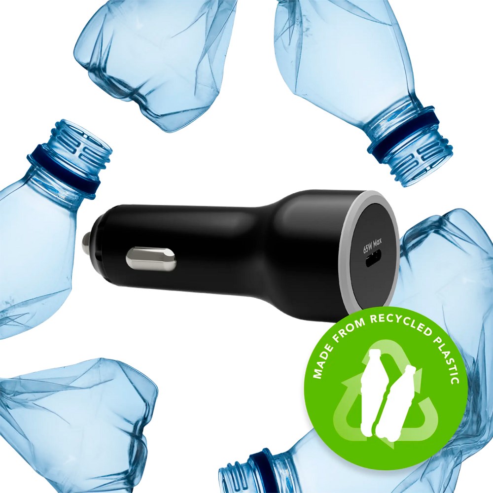 dbramante1928 65W USB-C Biloplader – Bæredygtig - Hurtig Opladning - Sort