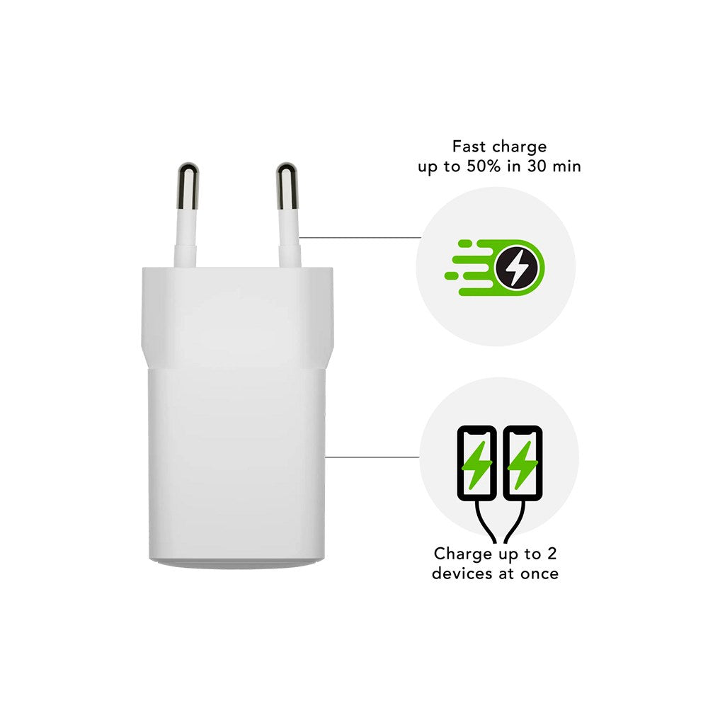 1 x USB-C 30W/1 x USB-A 18W - dbramante1928 EU Vægoplader - Hvid