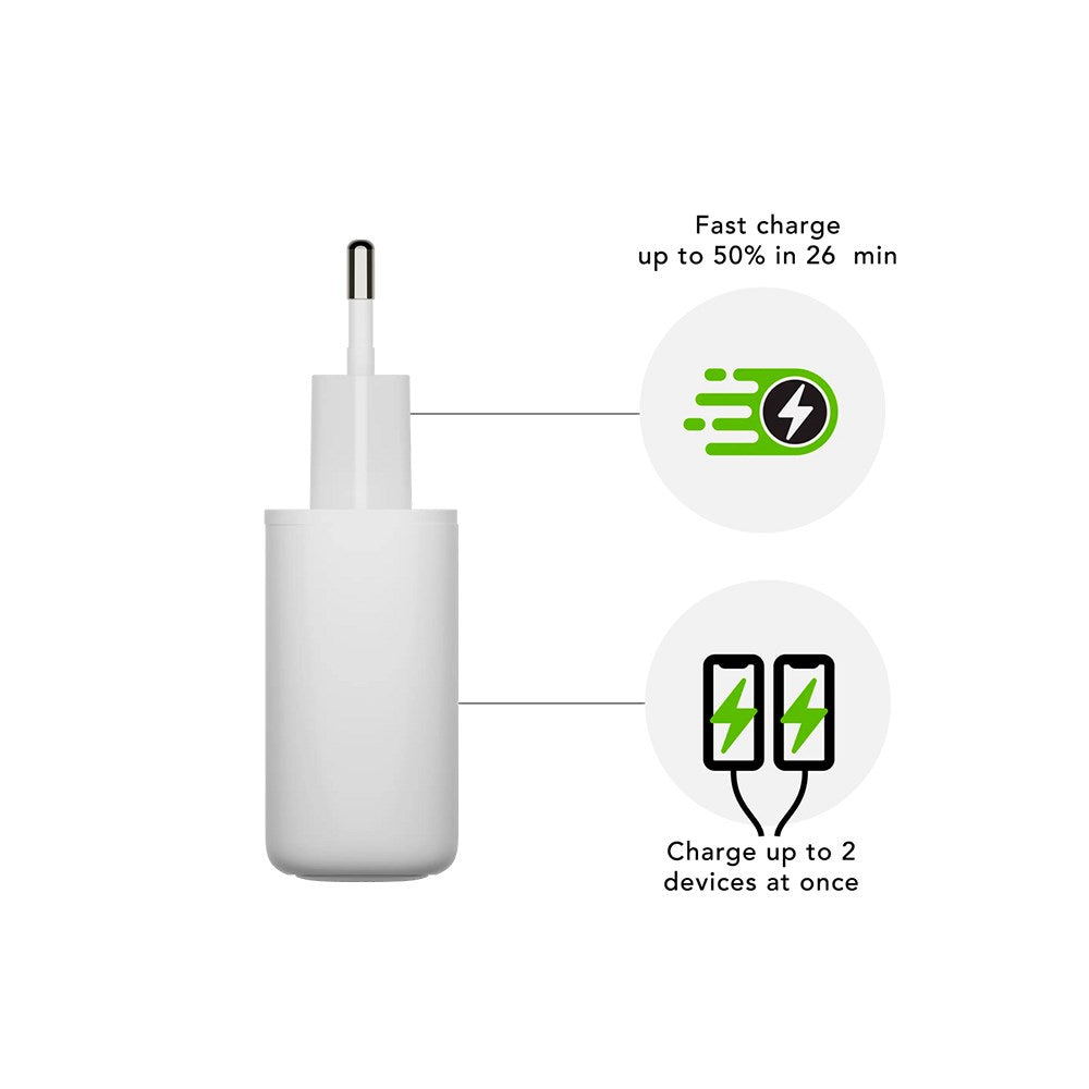 2 x USB-C 25W - dbramante1928 EU Vægoplader - Hvid