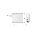 2 x USB-C 65-140W/45-100W/1 x USB-A 18W - dbramante1928 EU Vægoplader - Hvid