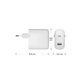 1 x USB-C 65W/1 x USB-A 18W - dbramante1928 EU Vægoplader - Hvid