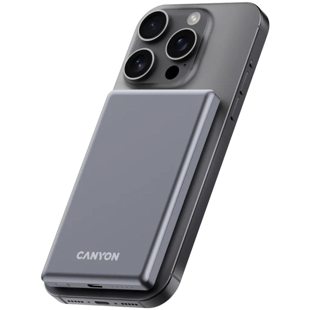 Canyon OnPower 505 PowerBank - 20W / 5000 mAh - MagSafe Kompatibel - Grå