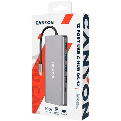 Canyon 13-i-1 USB-C Hub - Grå