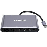 Canyon 8-i-1 USB-C Hub - Grå