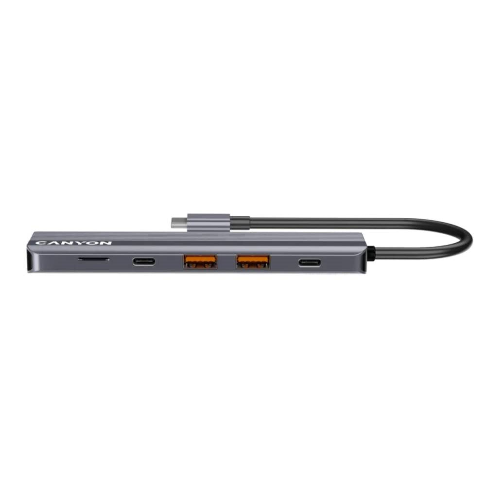 Canyon 6-i-1 USB-C Hub - Grå