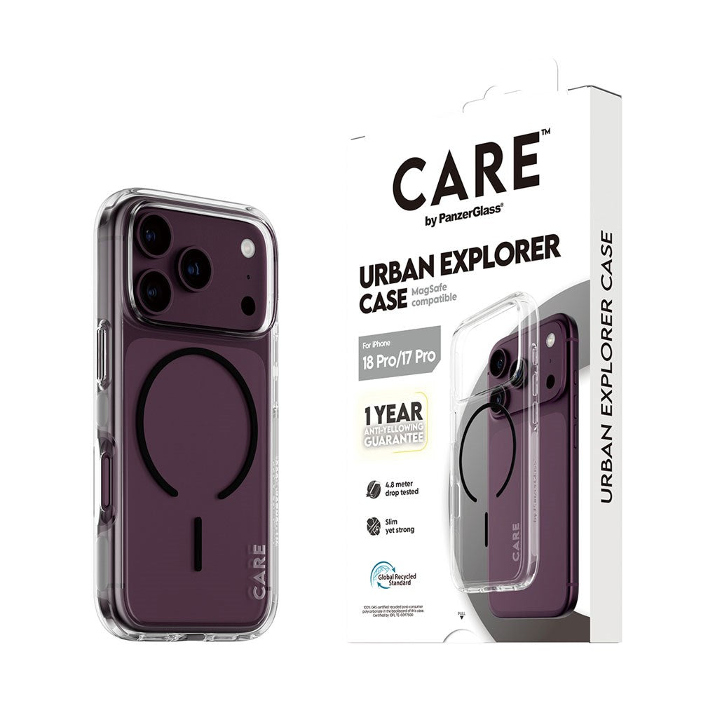iPhone 18 Pro / 17 Pro CARE by PanzerGlass FLAGSHIP Urban Explorer Cover - MagSafe Kompatibel - Transparent / Black