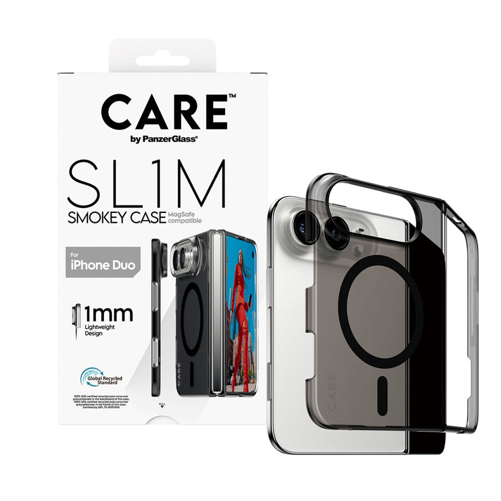 CARE by PanzerGlass iPhone Duo FLAGSHIP Signature Cover - MagSafe Kompatibel - Smokey Black