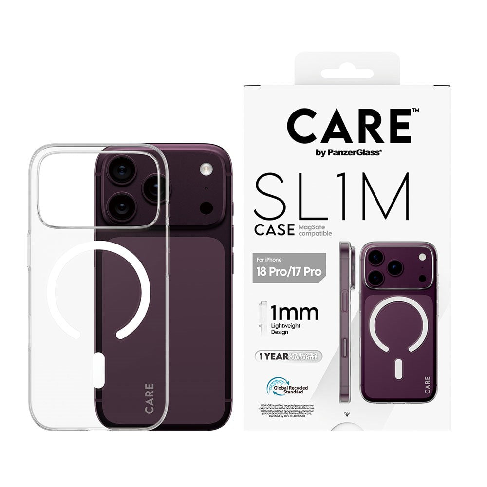 iPhone 18 Pro / 17 Pro CARE by PanzerGlass SL1M Cover - MagSafe Kompatibel - Gennemsigtig