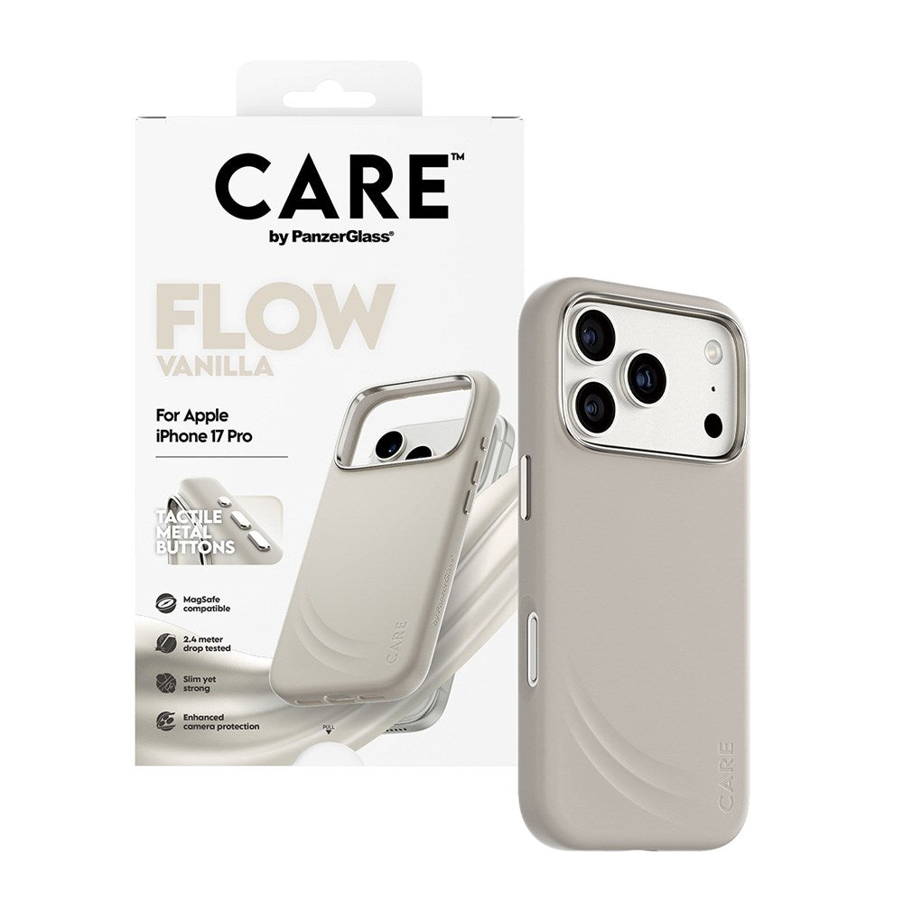CARE by PanzerGlass iPhone 17 Pro Flow Mobil Cover - MagSafe Kompatibel - Vanilla