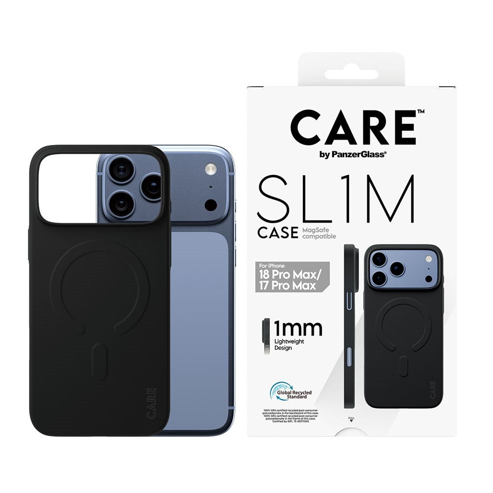 iPhone 18 Pro Max  / 17 Pro Max CARE by PanzerGlass SL1M Cover - MagSafe Kompatibel - Sort