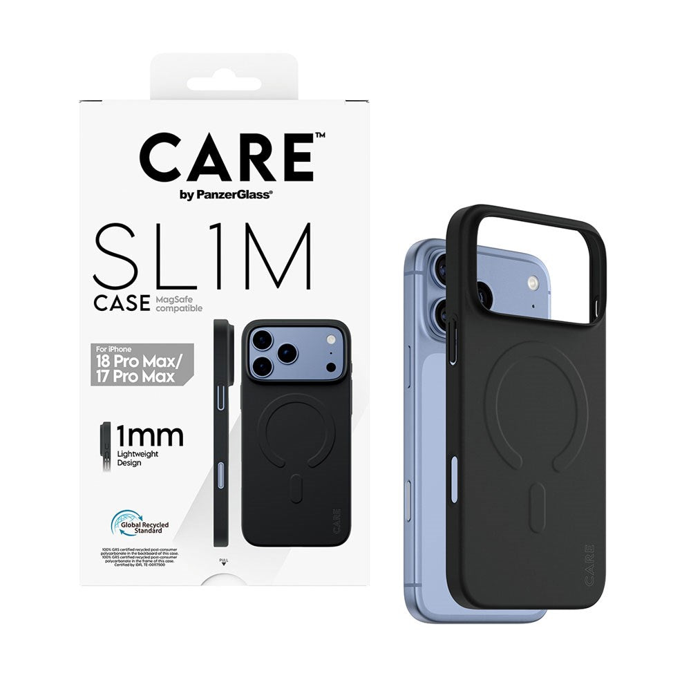 iPhone 18 Pro Max  / 17 Pro Max CARE by PanzerGlass SL1M Cover - MagSafe Kompatibel - Sort
