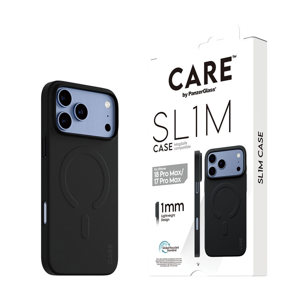 iPhone 18 Pro Max  / 17 Pro Max CARE by PanzerGlass SL1M Cover - MagSafe Kompatibel - Sort