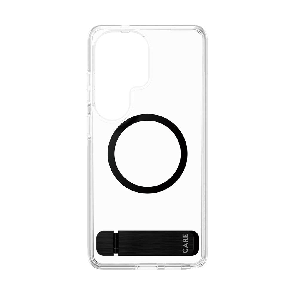 Samsung Galaxy S26 Ultra CARE by PanzerGlass Feature Kickstand Cover -  Qi Kompatibel - Transparent / Black
