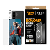 Samsung Galaxy S26 Urban Combat 3-in-1 Bundle inkl. Cover / Skærmbeskyttelse / Kamerabeskyttelse - Qi Kompatibel - Gennemsigtig