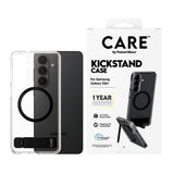 Samsung Galaxy S26+ (Plus) CARE by PanzerGlass Feature Kickstand Cover -  Qi Kompatibel - Transparent / Black