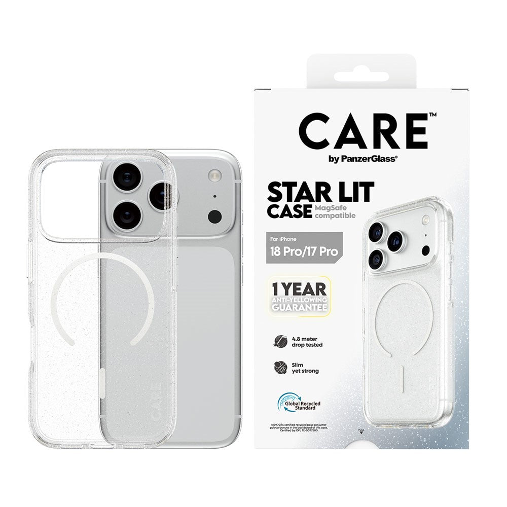 iPhone 18 Pro / 17 Pro CARE by PanzerGlass FLAGSHIP Urban Explorer Cover - MagSafe Kompatibel - Transparent / Star Lit