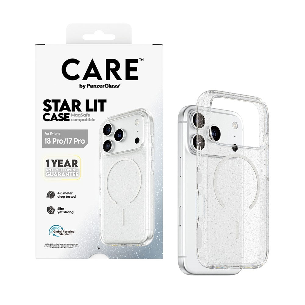iPhone 18 Pro / 17 Pro CARE by PanzerGlass FLAGSHIP Urban Explorer Cover - MagSafe Kompatibel - Transparent / Star Lit