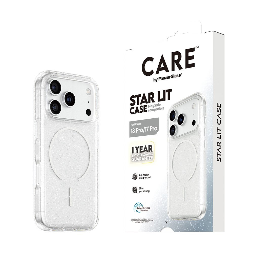 iPhone 18 Pro / 17 Pro CARE by PanzerGlass FLAGSHIP Urban Explorer Cover - MagSafe Kompatibel - Transparent / Star Lit