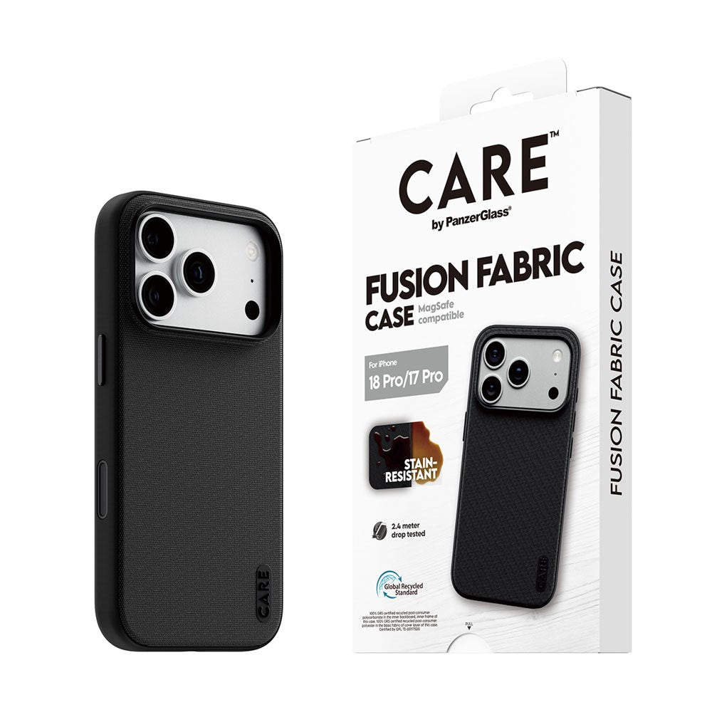 iPhone 18 Pro / 17 Pro CARE by PanzerGlass Fusion Fabric Case - MagSafe Kompatibel - Sort