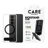 Samsung Galaxy S26 CARE by PanzerGlass Feature Kickstand Cover -  Qi Kompatibel - Transparent / Black