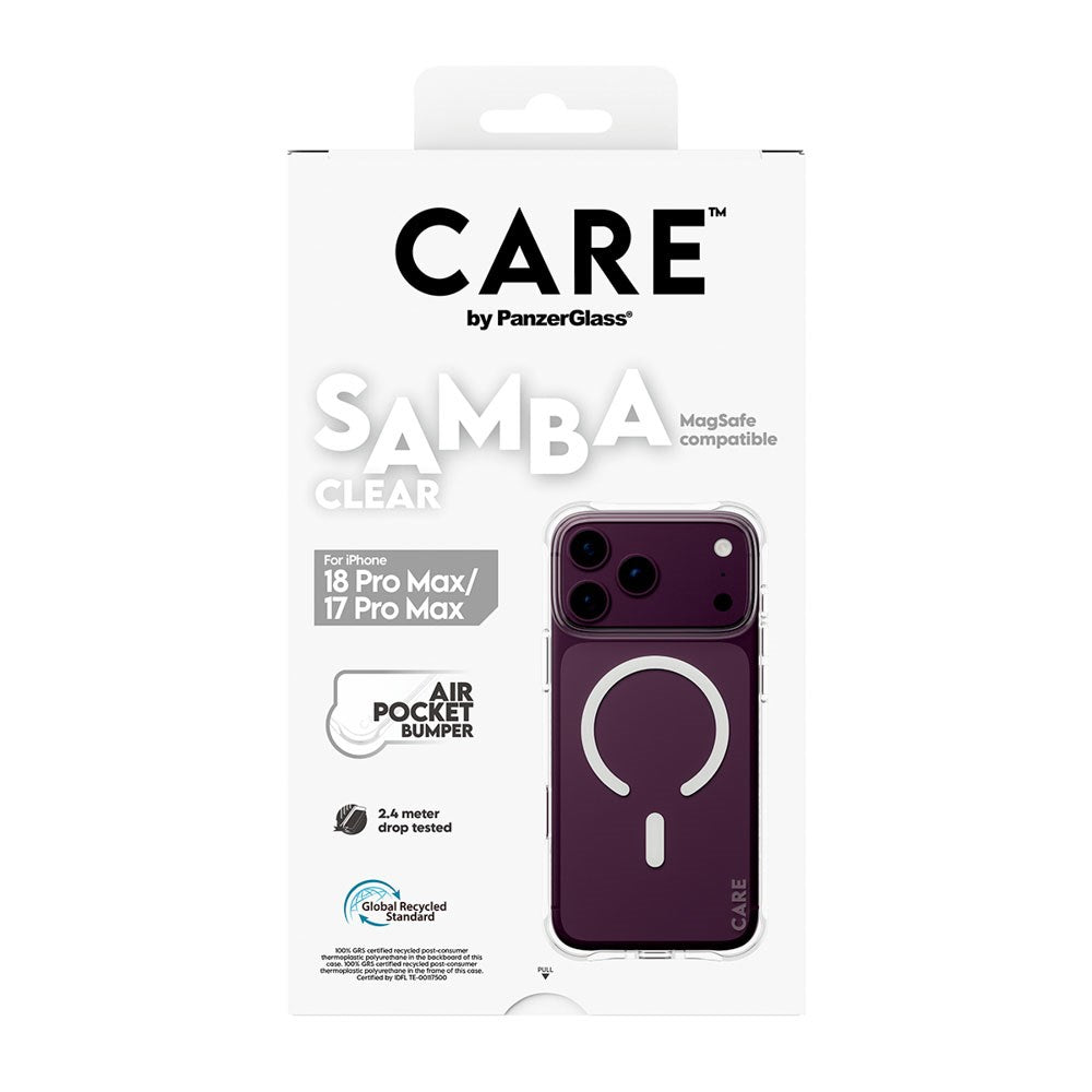 iPhone 18 Pro Max  / 17 Pro Max CARE by PanzerGlass Fashionable Samba Mobil Cover - MagSafe Kompatibel - Gennemsigtig