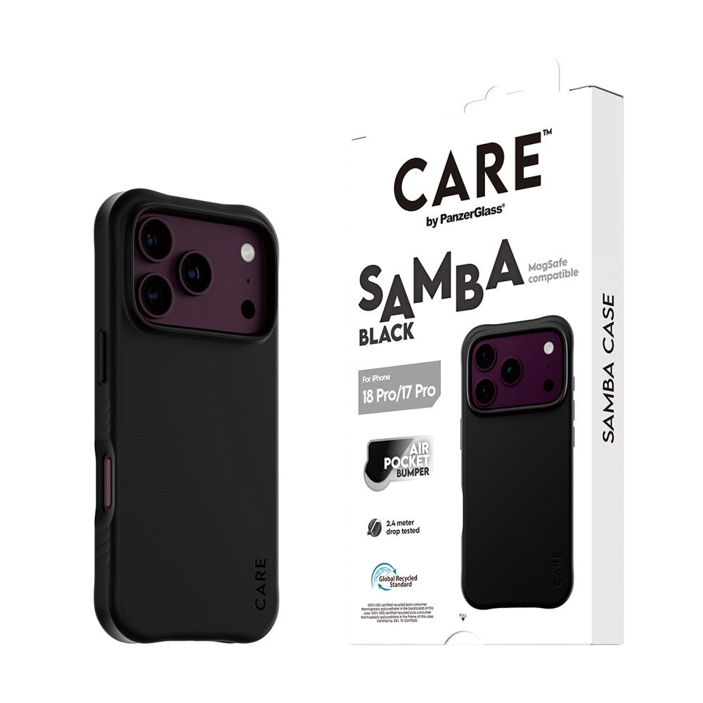 iPhone 18 Pro / 17 Pro CARE by PanzerGlass Fashionable Samba Mobil Cover - MagSafe Kompatibel - Black