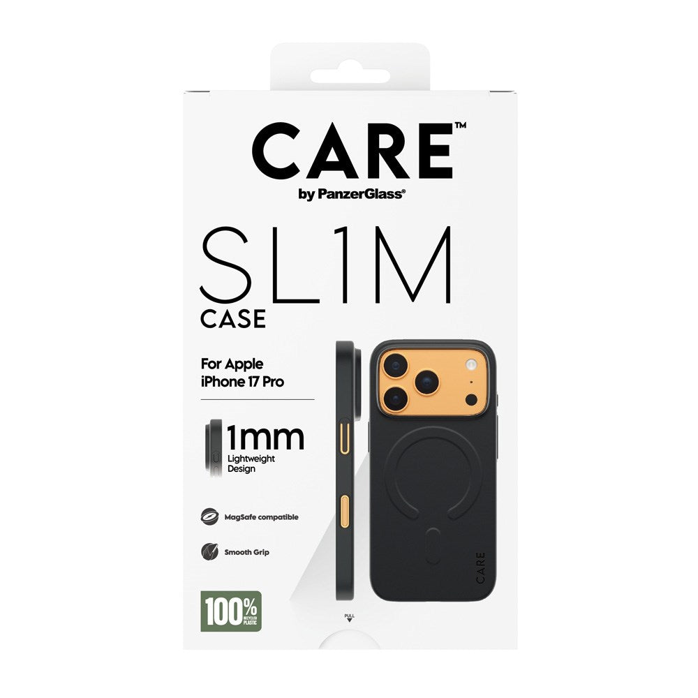 iPhone 17 Pro CARE by PanzerGlass SL1M Cover - MagSafe Kompatibel - Sort