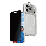 iPhone 18 Pro - CARE by PanzerGlass - 3-i-1 FLAGSHIP Bundle - Cover / Privacy Skærmbeskyttelse (UWF) / Kamerabeskyttelse - Gennemsigtig / Sort