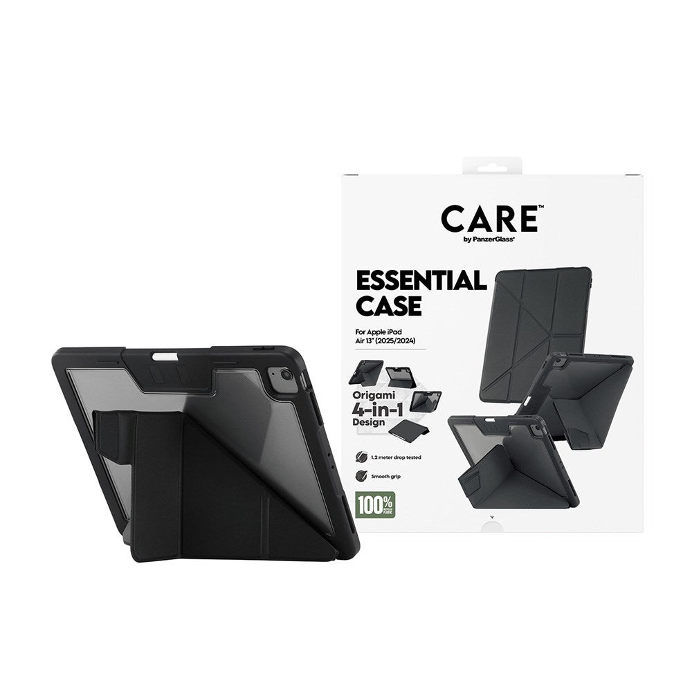 iPad Air 13" (2026 / 2025 / 2024) Care by PanzerGlass Essential Cover - Ståfunktion - Sort
