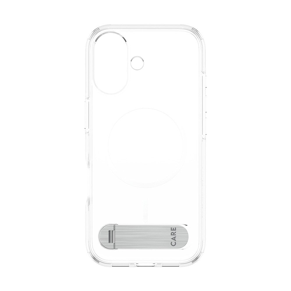 iPhone 17 CARE by PanzerGlass Feature Kickstand Mobil Cover -  MagSafe Kompatibel - Transparent / Silver