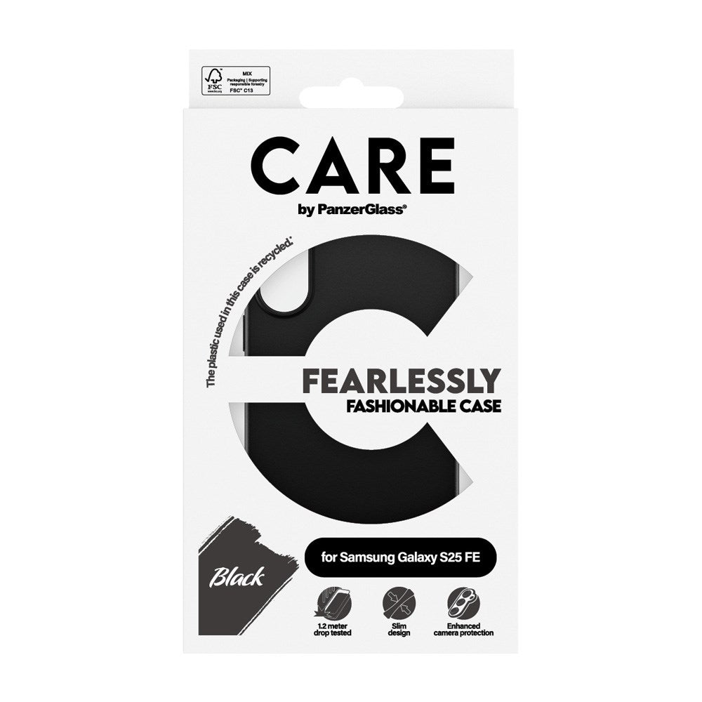 Samsung Galaxy S25 FE CARE by PanzerGlass FASHION Fearlessly Fashionable Case - Black