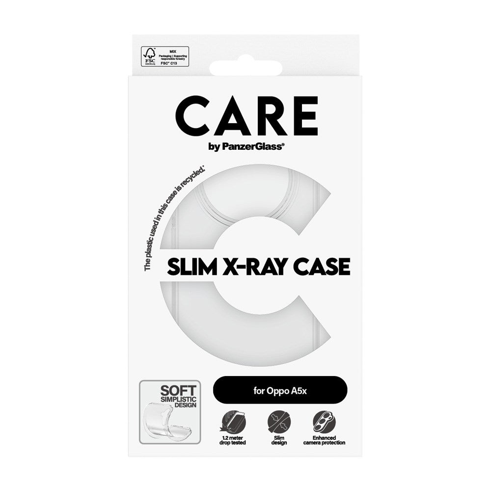Oppo A5x (4G) - CARE by PanzerGlass Fashionable Transparent X-Ray Soft Basic Cover - Gennemsigtig