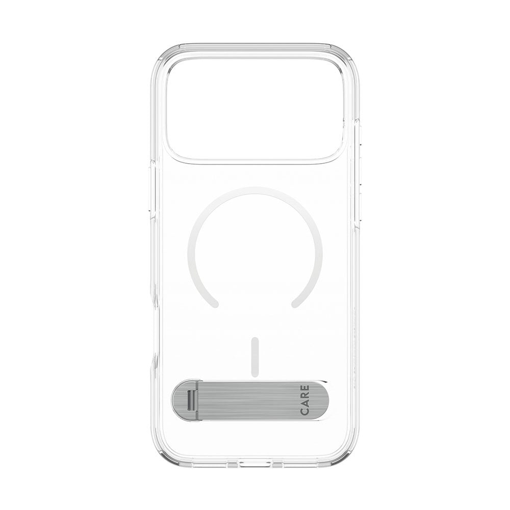 iPhone 18 Pro Max  / 17 Pro Max CARE by PanzerGlass Feature Kickstand Cover - MagSafe Kompatibel - Gennemsigtig / Hvid